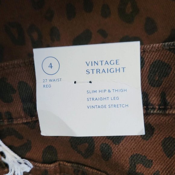 Universal Thread Leopard Print Vintage Style High Waisted Straight Leg Jeans NWT - Picture 6 of 8